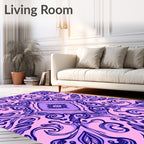 Ornate Purple Swirl Pattern Rug