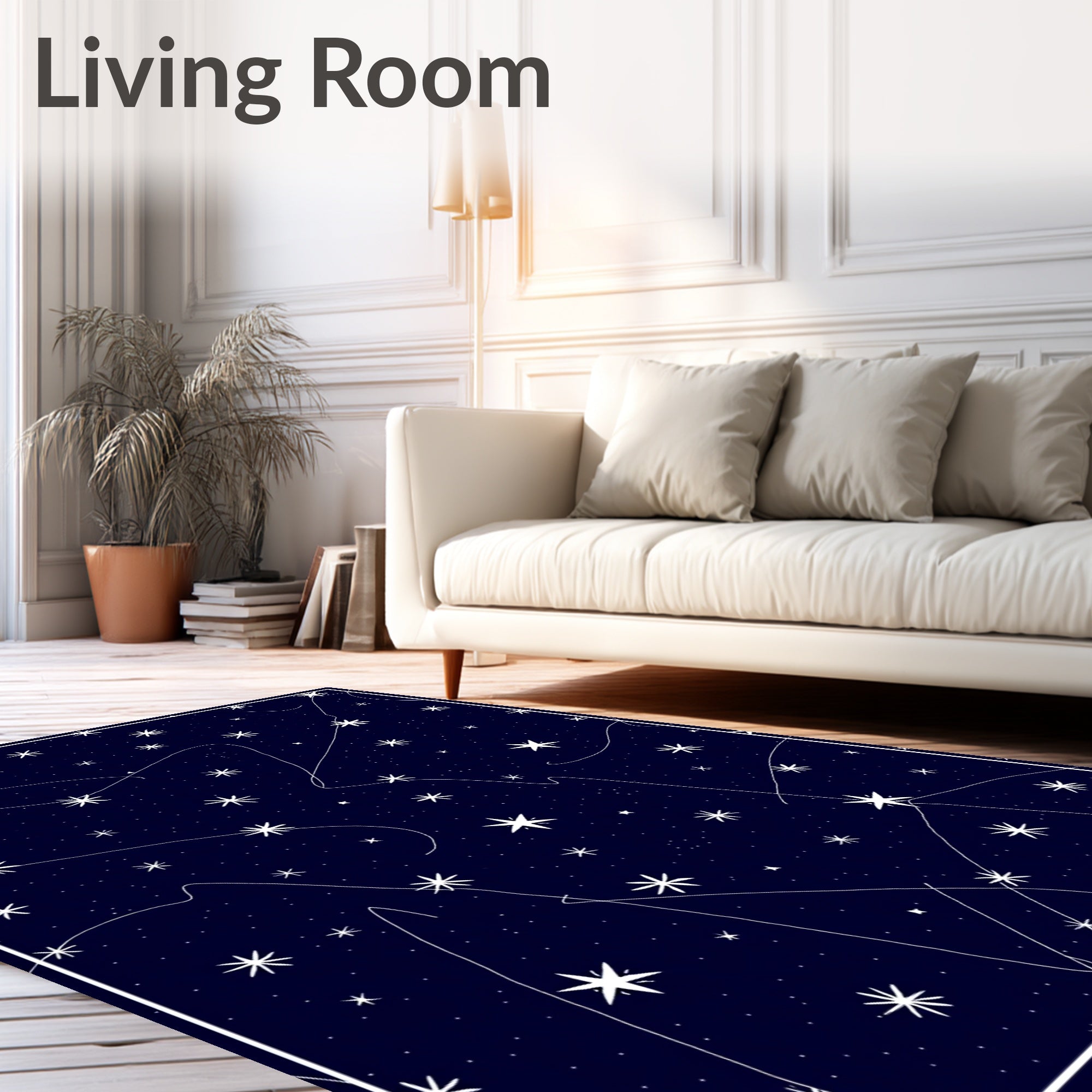 Celestial Starry Night Whimsical Design Rug