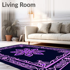 Intricate Floral And Geometric Border Design Rug