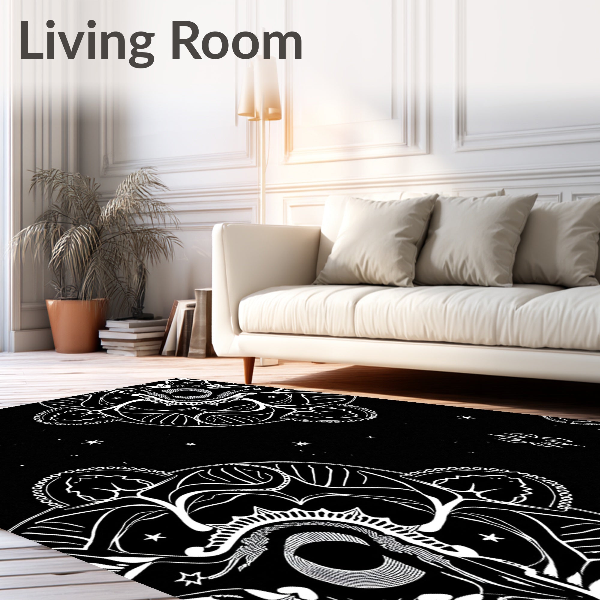 Celestial Mandala Starry Night Design Rug