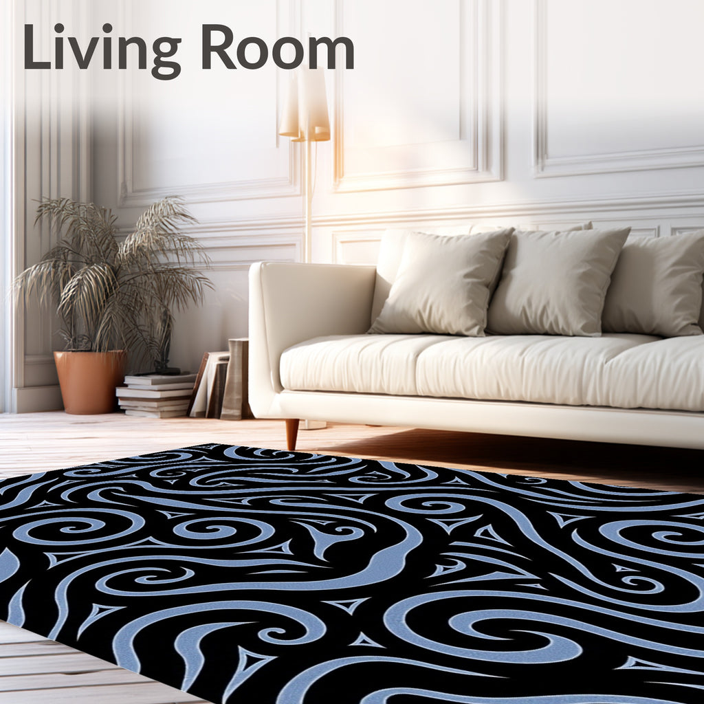 Abstract Swirls Triangles Pattern Rug