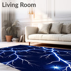 Glowing Lightning Bolt Pattern Rug