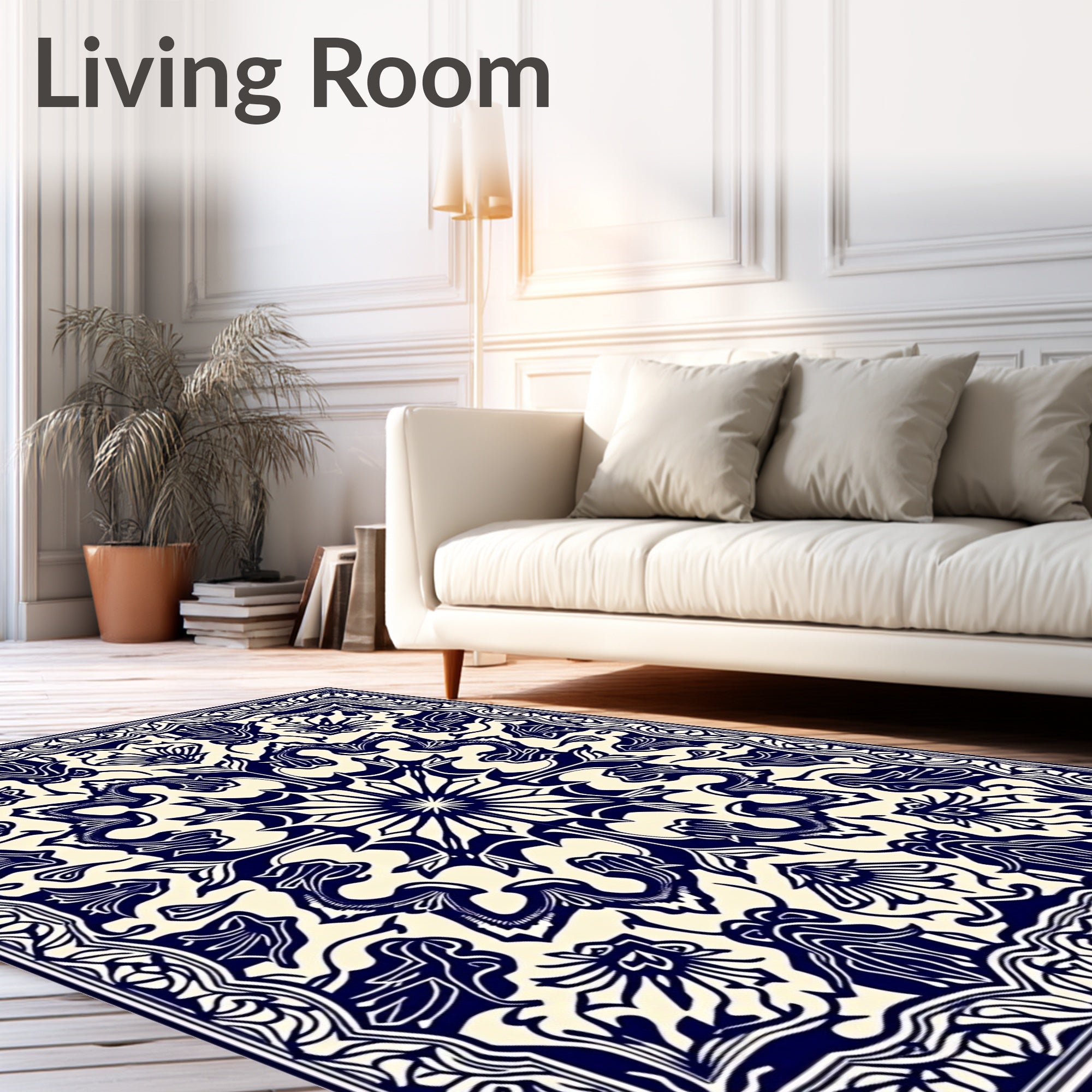 Intricate Floral Symmetry Pattern Rug