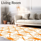 Orange Geometric Stylized Figure Pattern Rug
