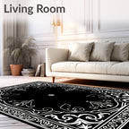 Ornate Floral Scroll Pattern Rug