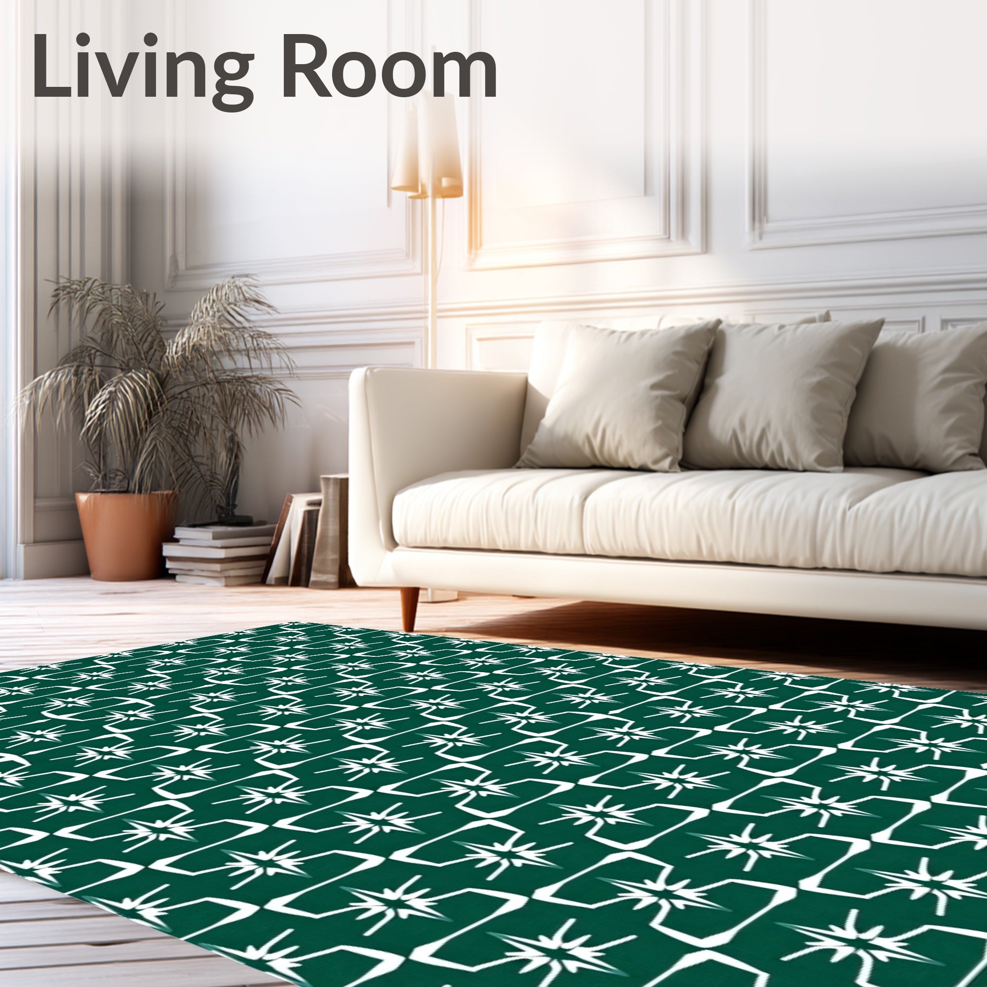 Modern Starburst Geometric Pattern Rug