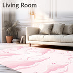 Pink Cloud Swirl Pattern Rug