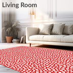 Bold Red Cell Pattern Texture Rug