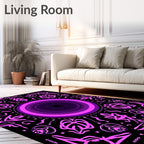 Ornate Pink Purple Mandala Pattern Rug