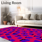 Geometric Purple Shape Pattern Design Rug