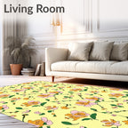 Whimsical Floral Vine Pattern Rug