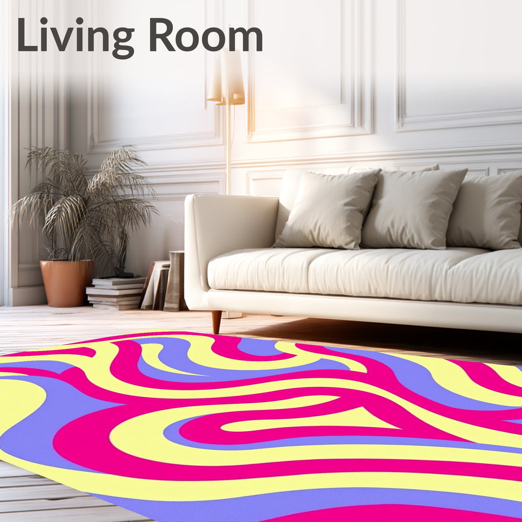 Abstract Swirls In 3 Colors Rug