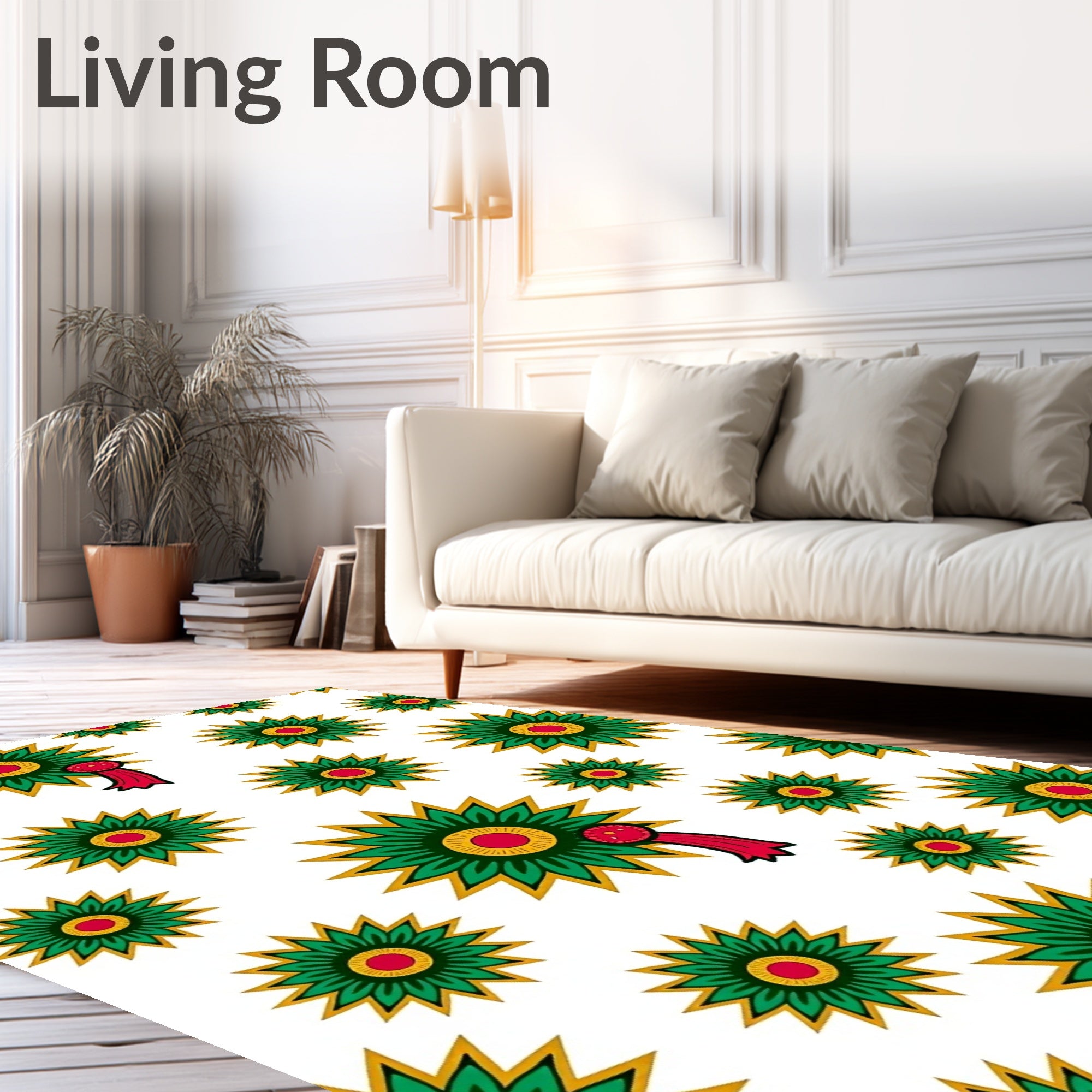 Emerald Starburst Ribbon Medallion Rug