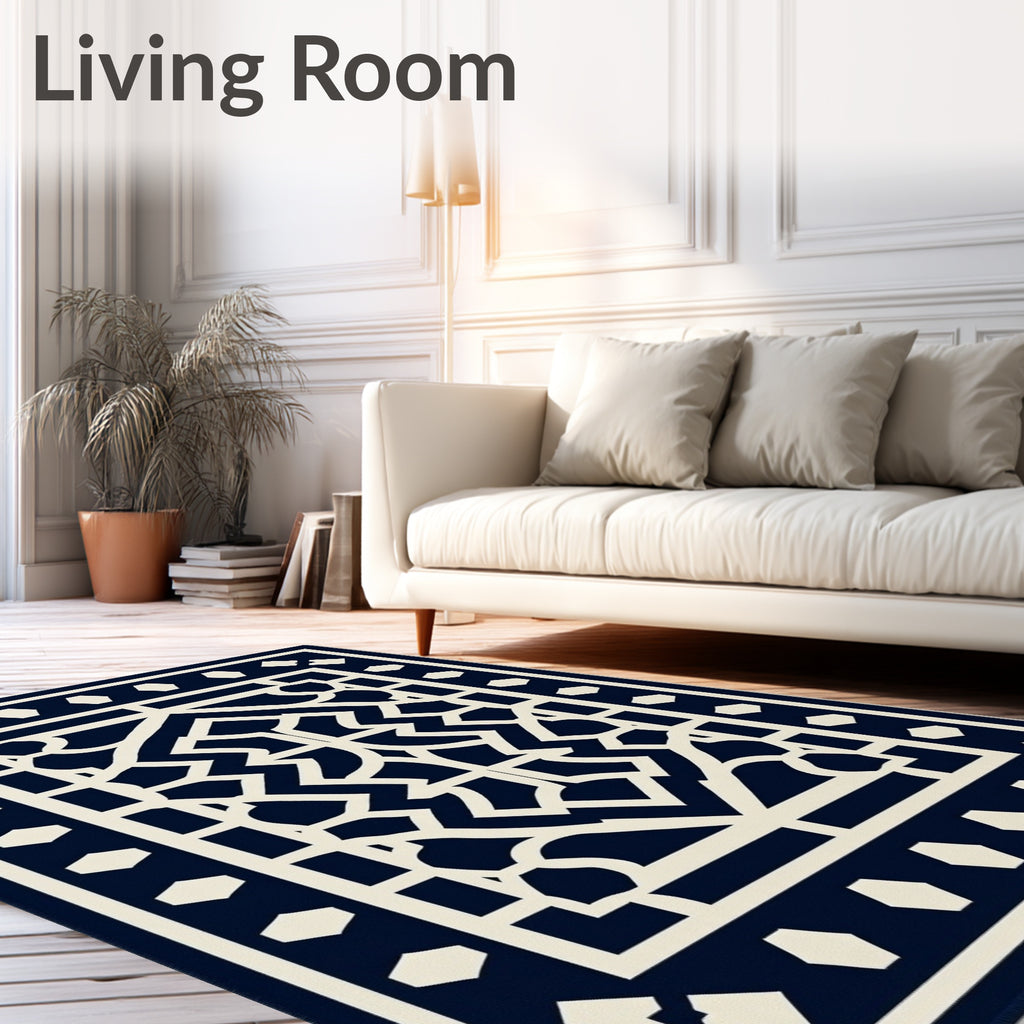 Classic Lattice Medallion Pattern Rug