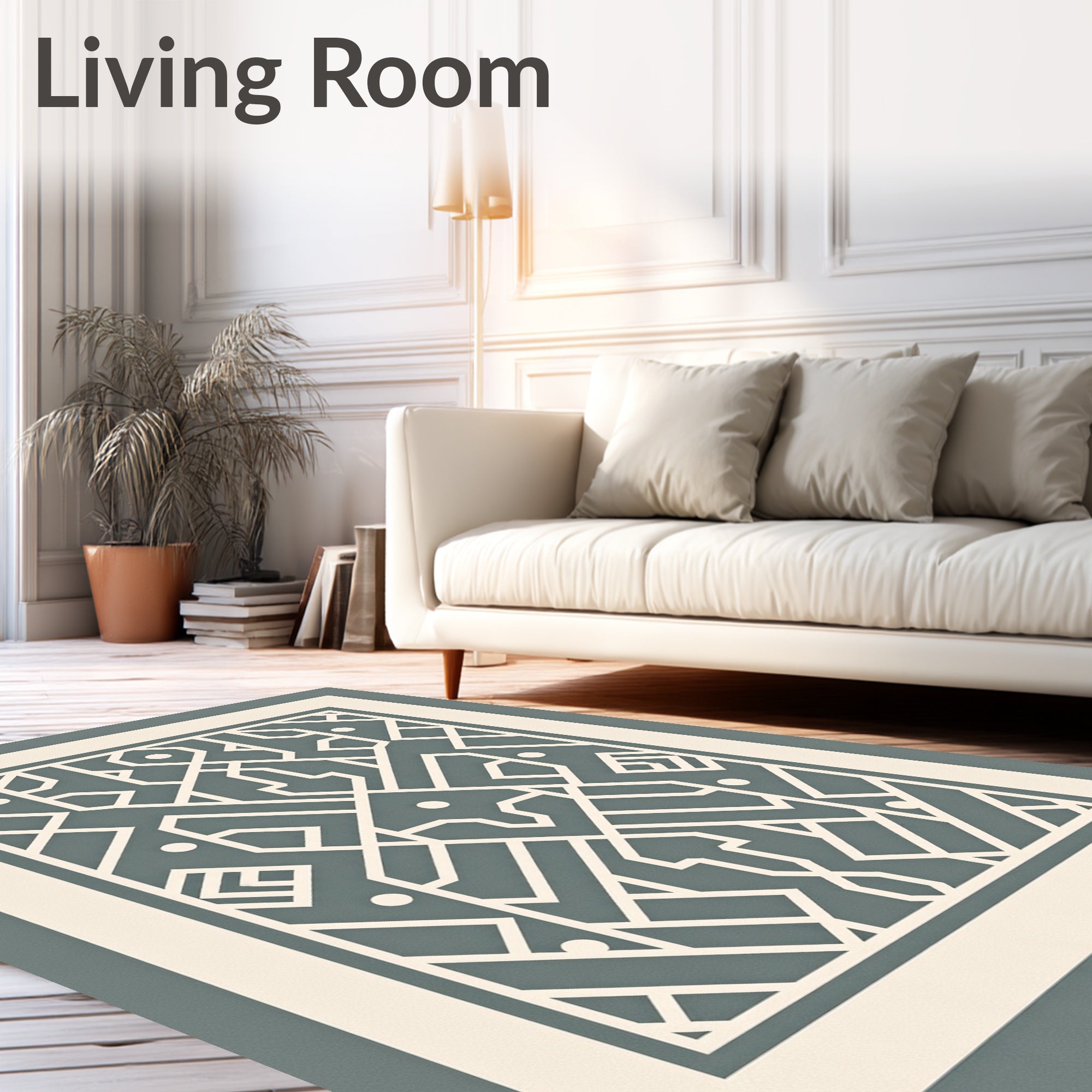 Modern Geometric Lines Pattern Rug