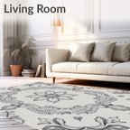 Elegant Floral Scrollwork Pattern Rug