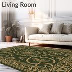 Ornate Floral Scrollwork Pattern Rug