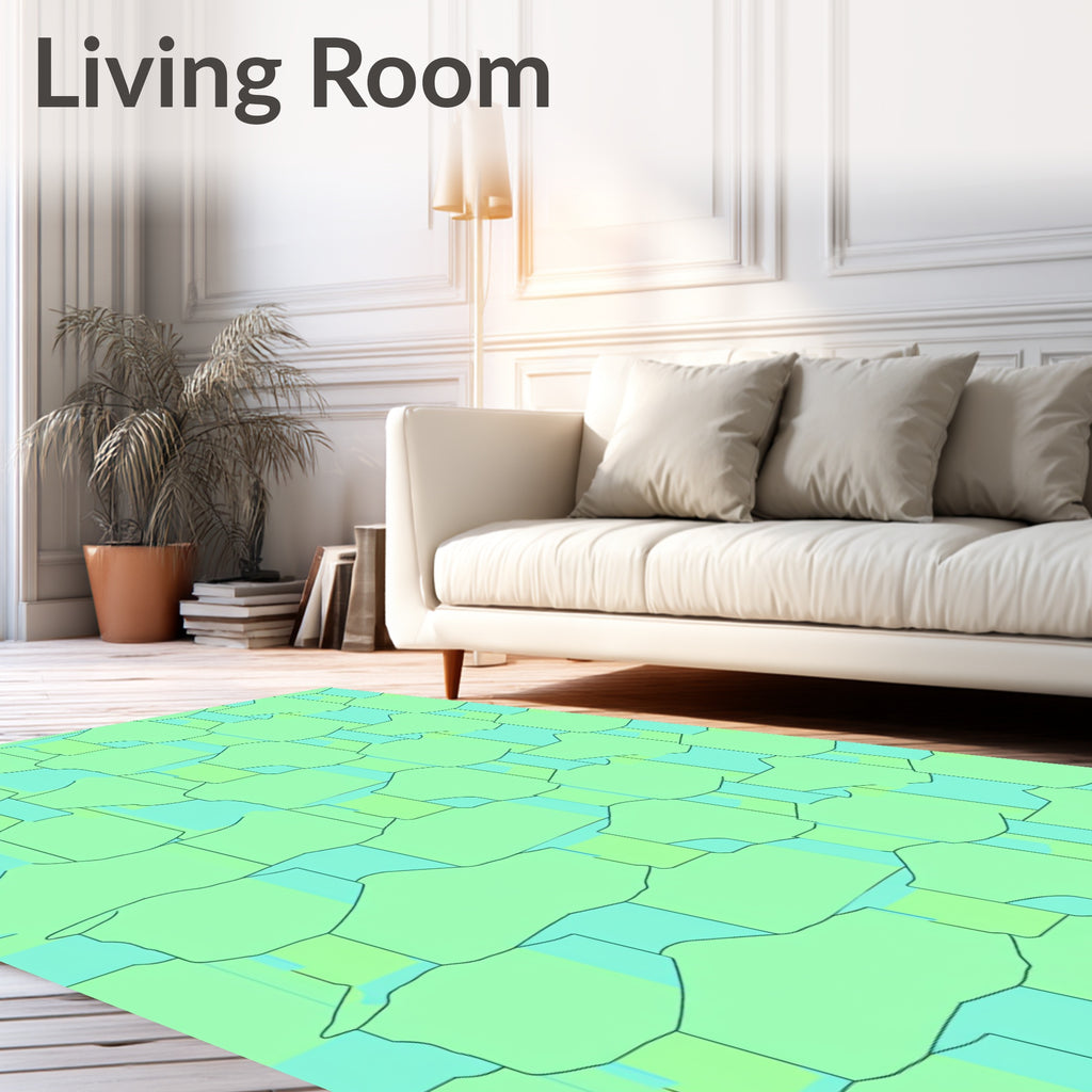 Abstract Geometric 2 Tone Soft Pattern Rug