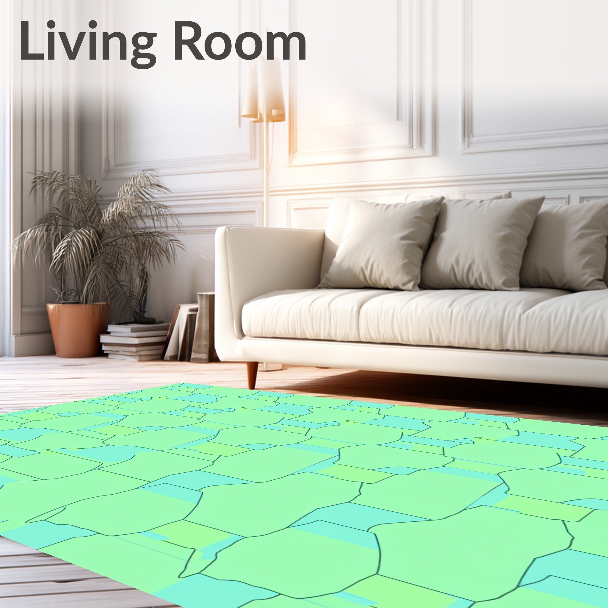 Abstract Geometric 2 Tone Soft Pattern Rug