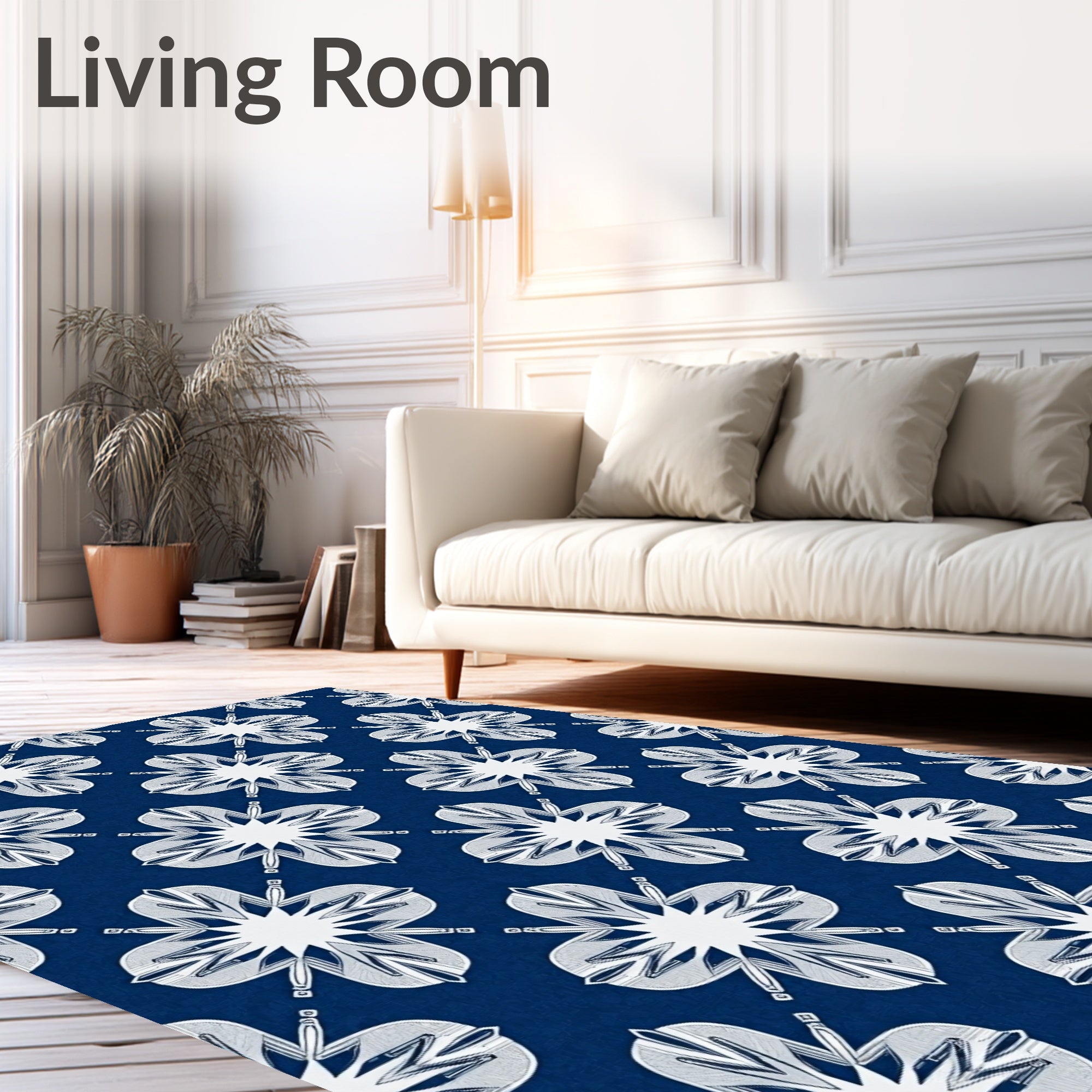 Classic Floral Geometric Pattern Rug