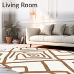 Earth Tones Abstract Geometric Pattern Rug