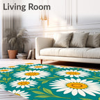 Daisy Floral Pattern Design Rug