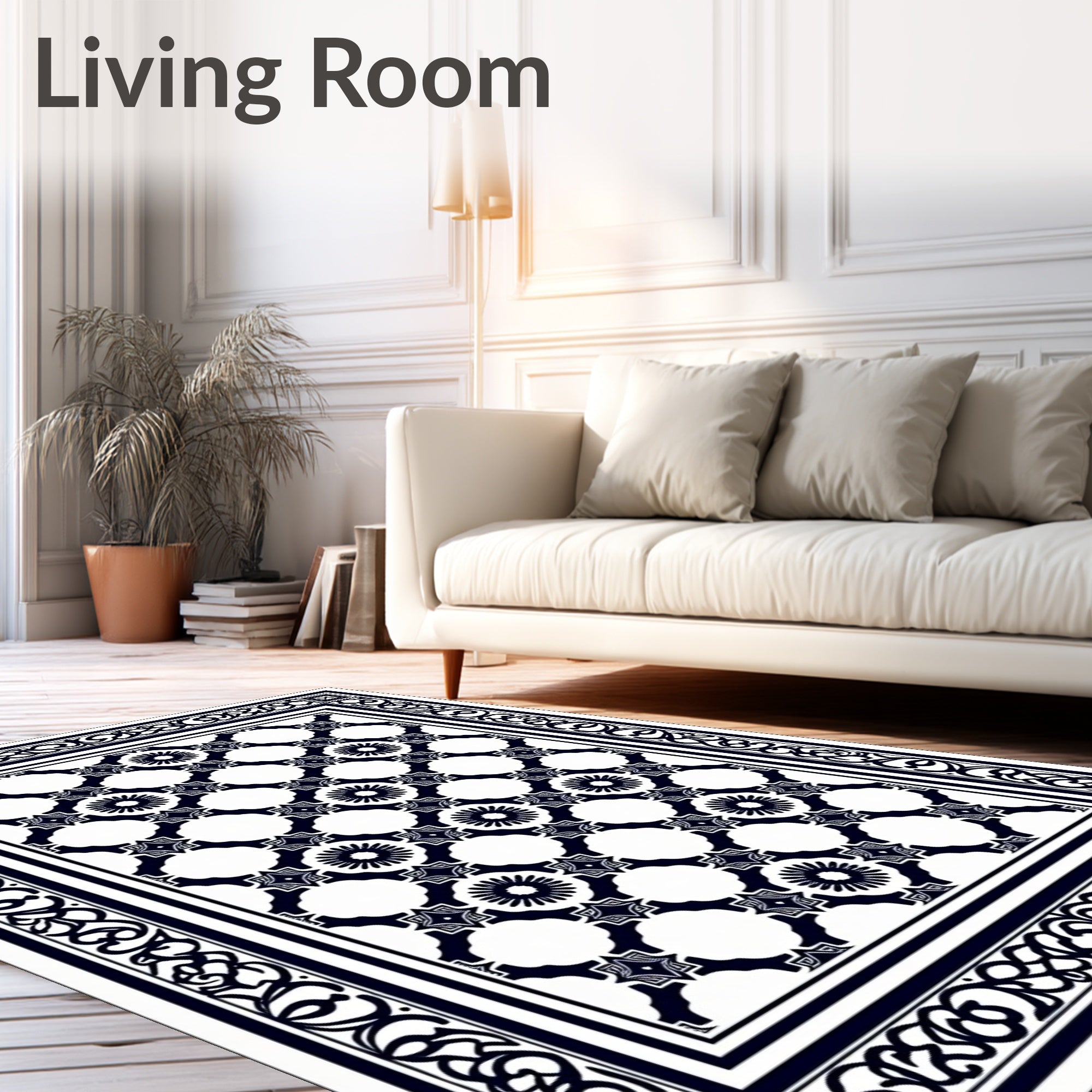 Intricate Floral Geometric Pattern Rug