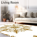 Elegant Floral Sunburst Motif Rug