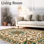 Ornate Floral Symmetry Pattern Rug