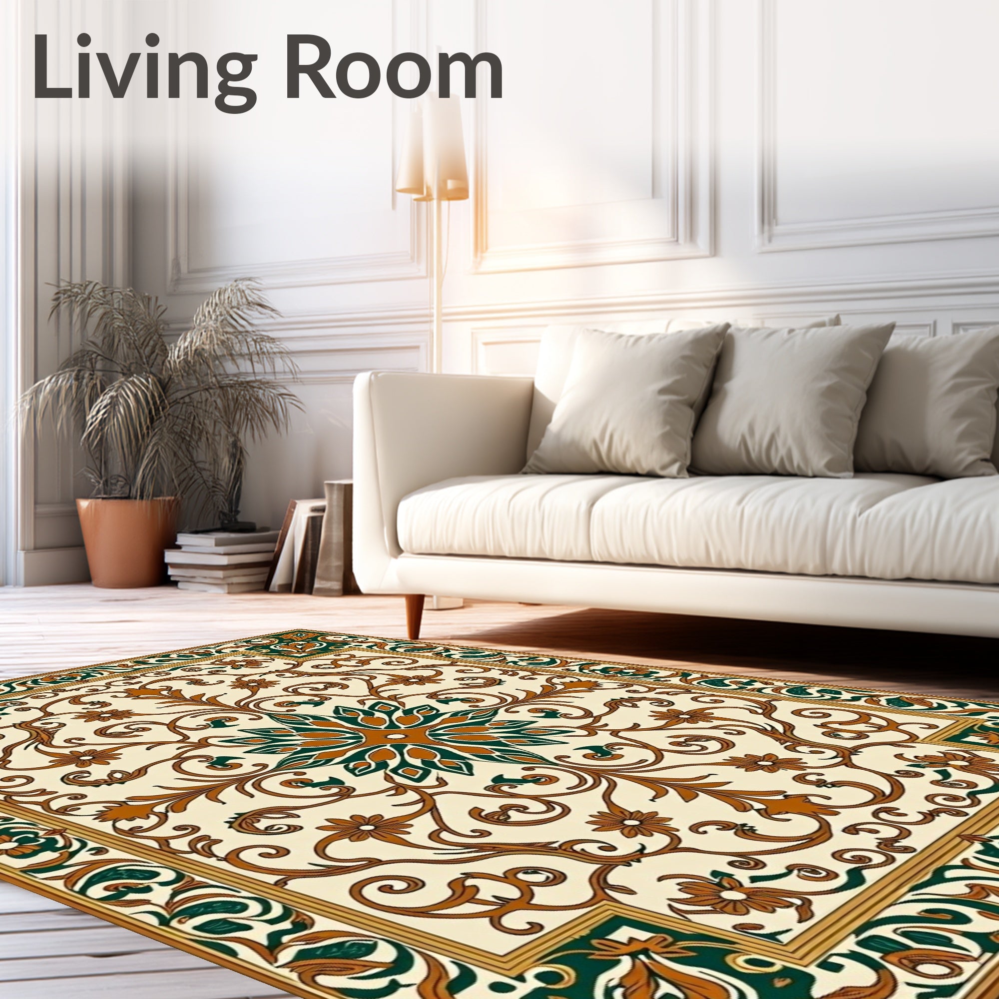 Ornate Floral Symmetry Pattern Rug