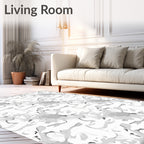 Abstract Swirls Cool Tones Pattern Rug