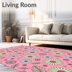 Retro Floral Pattern Decorative Rug