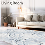 Abstract Swan And Wave Pattern Rug