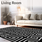 Bold Geometric Spiral Pattern Rug