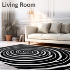 Concentric Swirl Abstract Design Rug