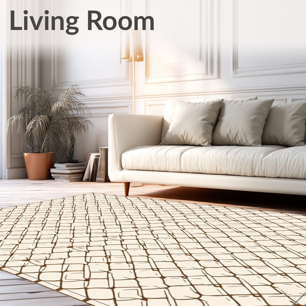 Rustic Intersecting Line Pattern Rug