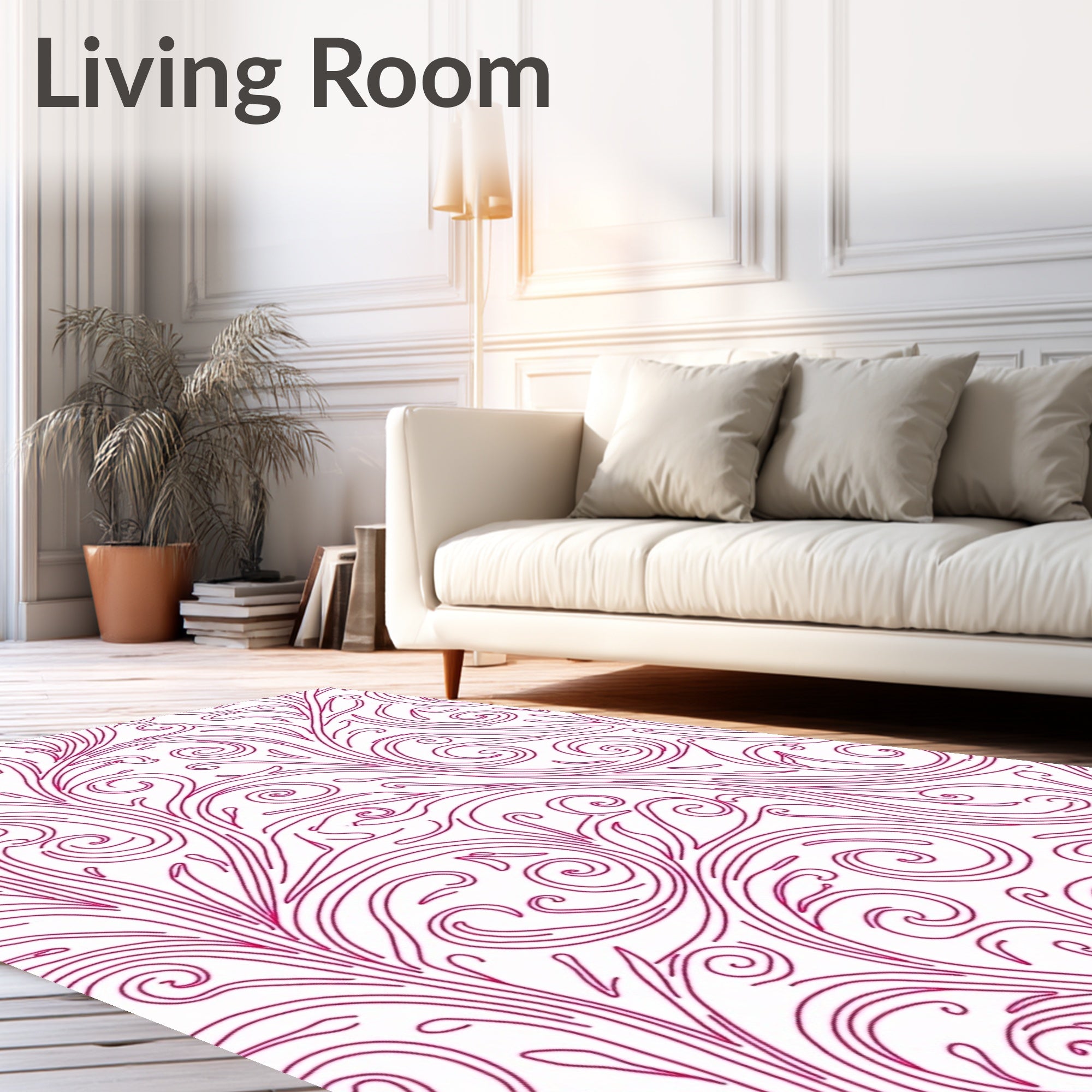 Ornate Vine Detailed Pattern Rug