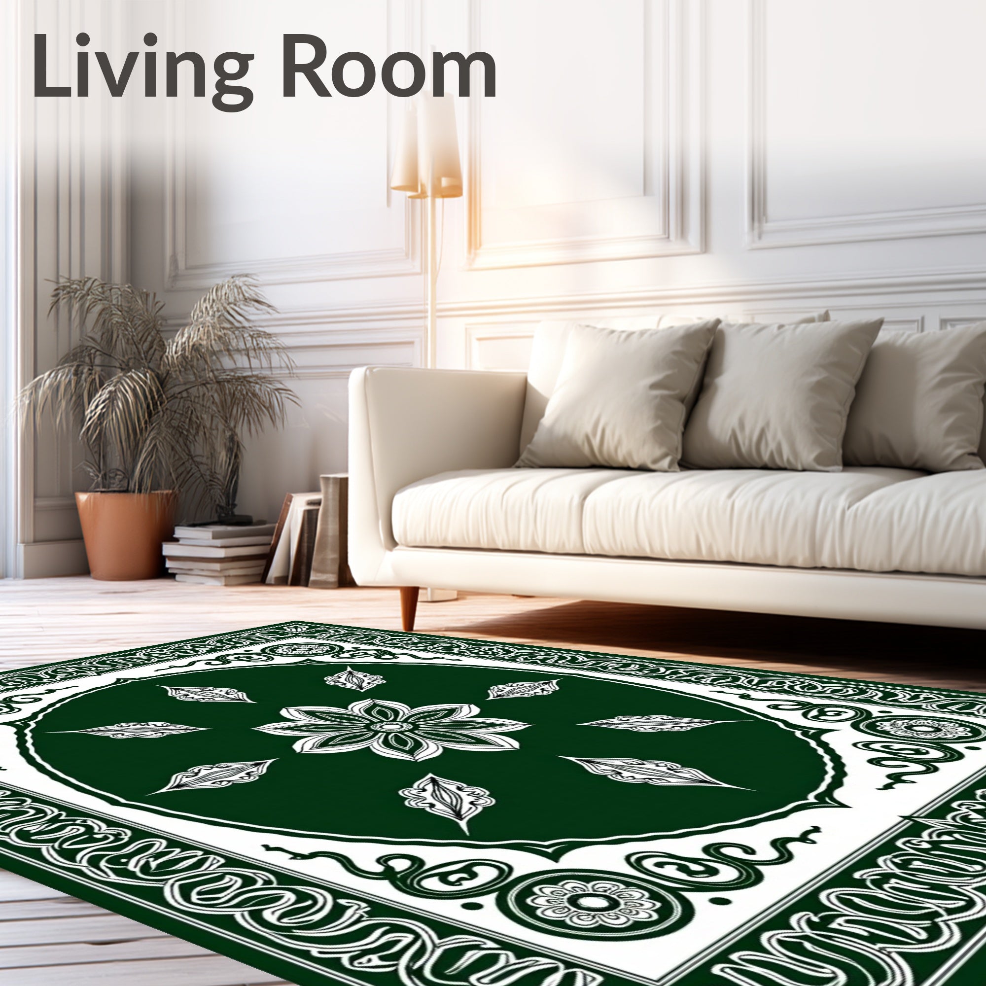 Ornate Floral Medallion Pattern Rug