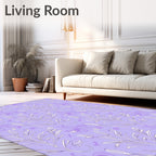 Delicate Floral Vine Lilac Pattern Rug