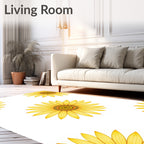 Yellow Daisy Floral Pattern Rug