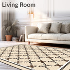 Neutral Geometric Patterned Design Rug