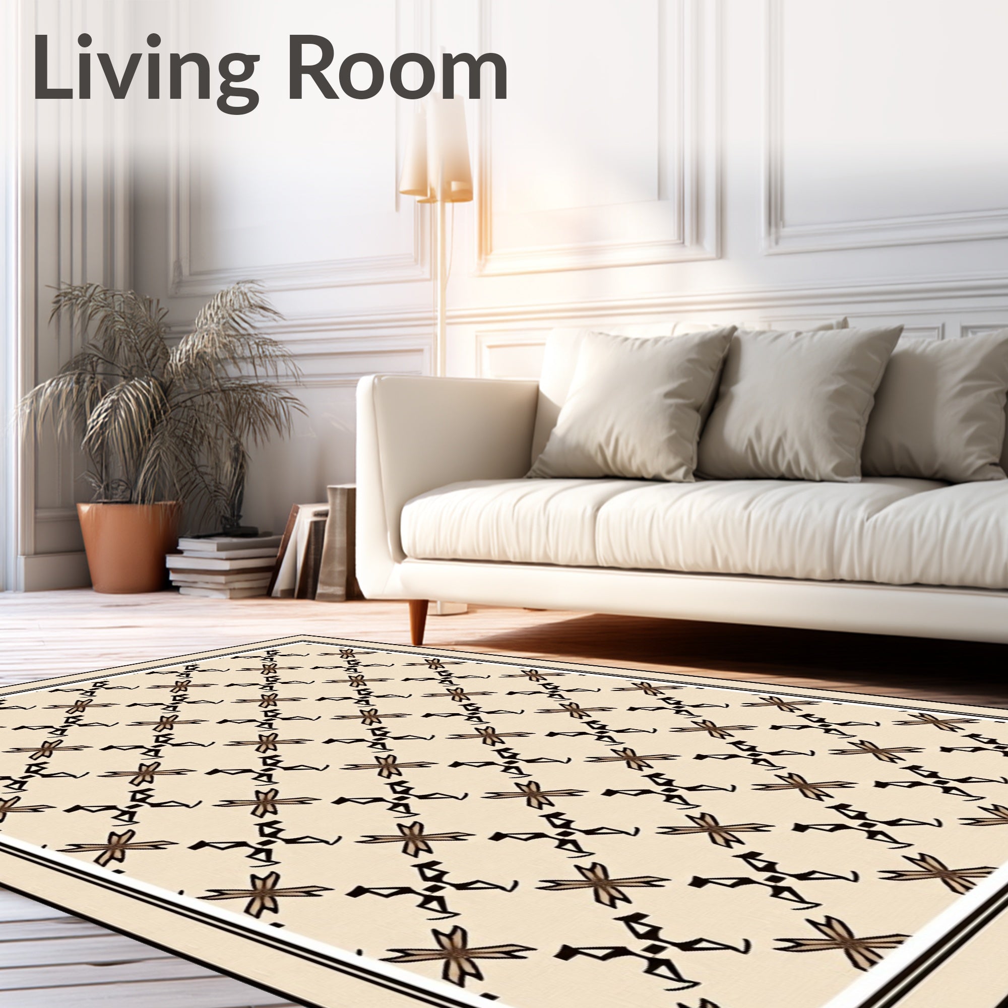 Neutral Geometric Patterned Design Rug
