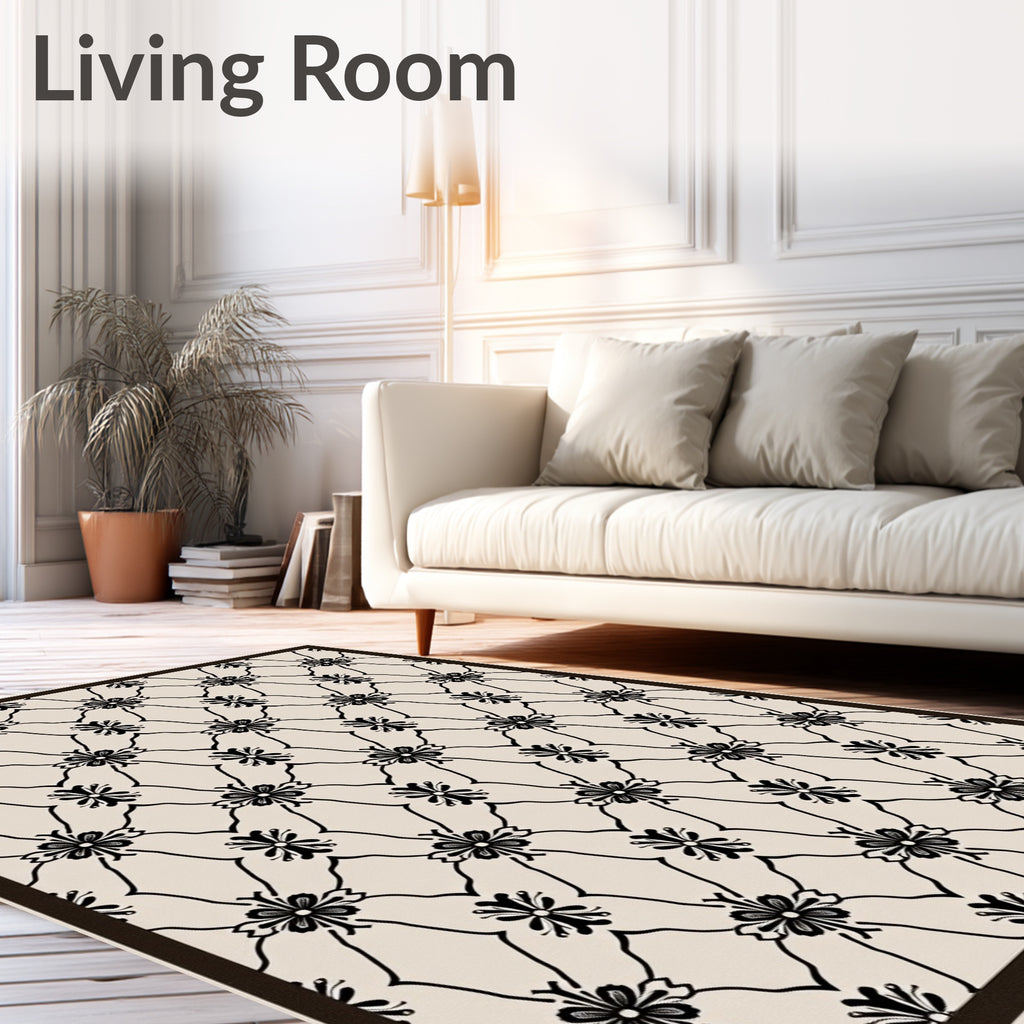 Classic Floral Lattice Patterned Rug