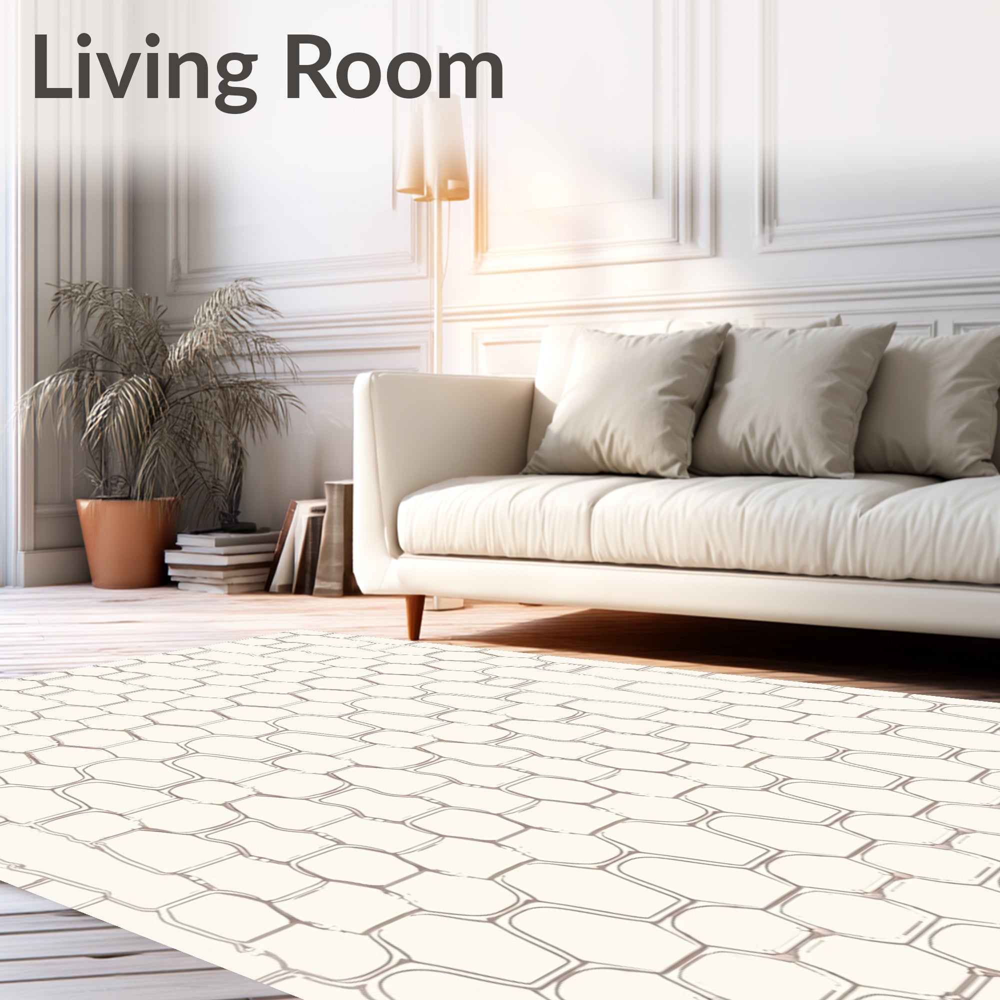 Subtle Geometric Honeycomb Pattern Design Rug