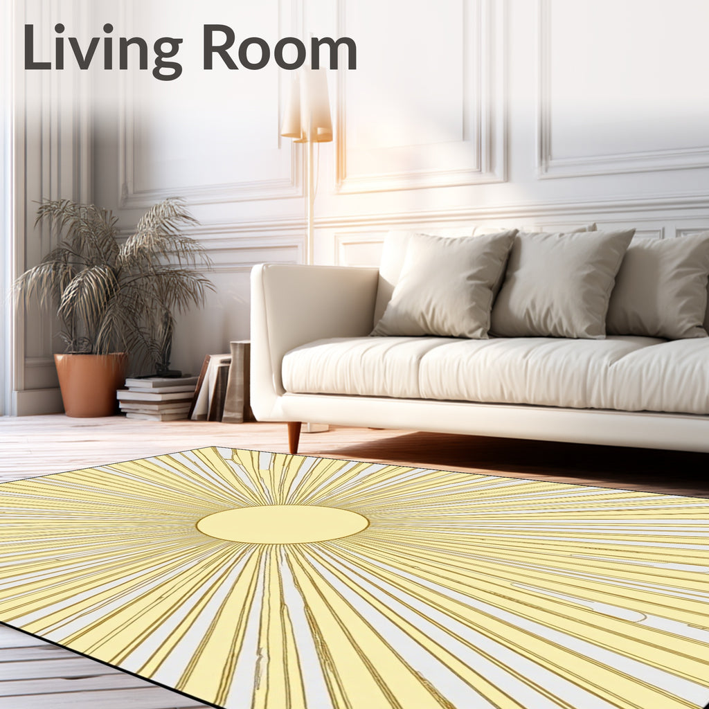 Radiant Sunburst Geometric Pattern Rug