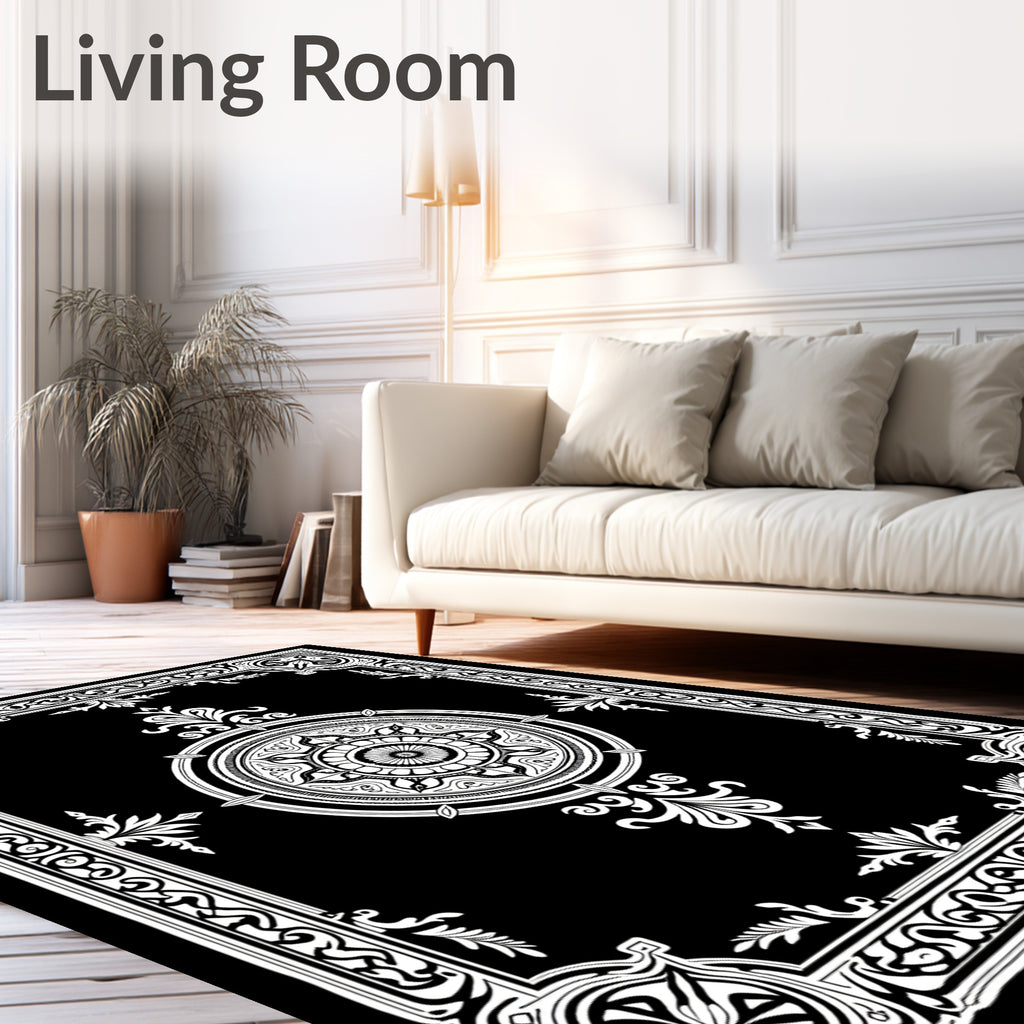 Intricate Mandala Border Design Rug