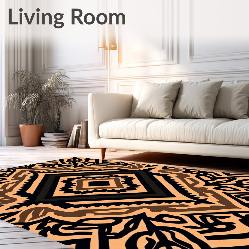 Bold Geometric Tribal Pattern Rug