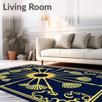 Art Deco Sunburst Floral Scroll Rug
