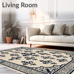 Elegant Fleur-de-lis Patterned Rug