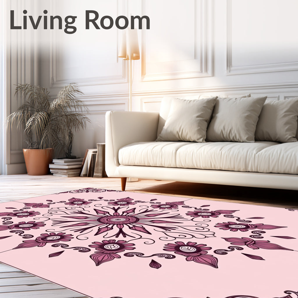 Vintage Floral Mandala Style Design Rug